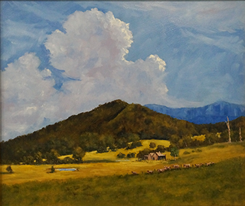 Hill and cloud Wandiligong Mackie after Arthur Streeton